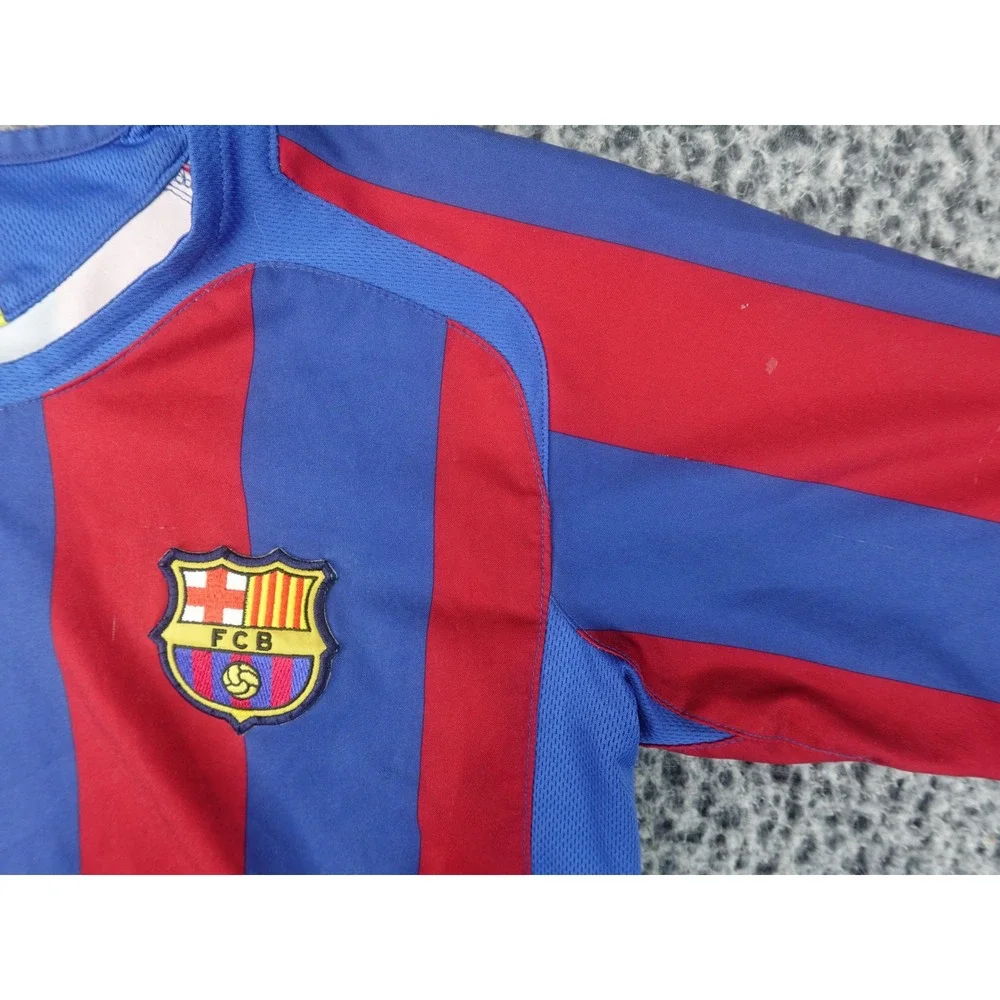Nike FC Barcelona Jersey Youth Large Blue Red Good Ronaldinho 10 2005-06 T90